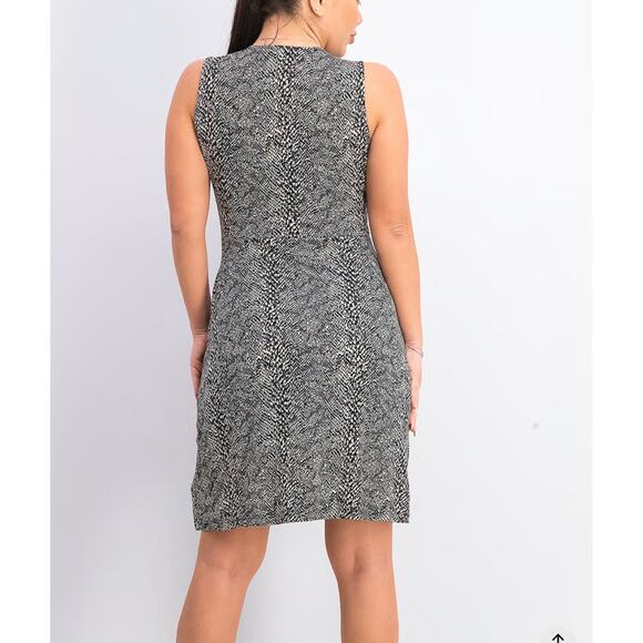 Hailey 23 Seanna Faux Wrap Dress Black Snakeskin Print Size Medium NWT - Picture 3 of 9